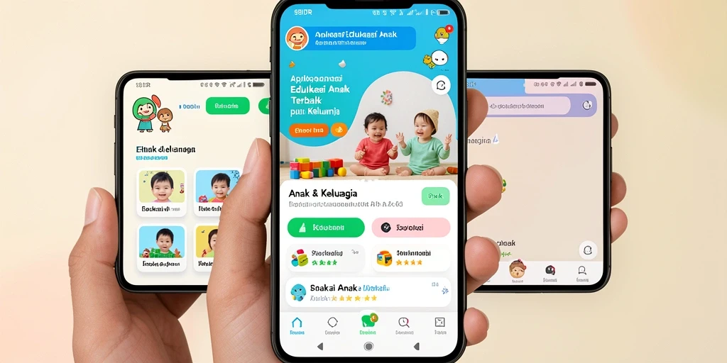 Antarmuka menarik dengan fitur edukatif untuk anak.