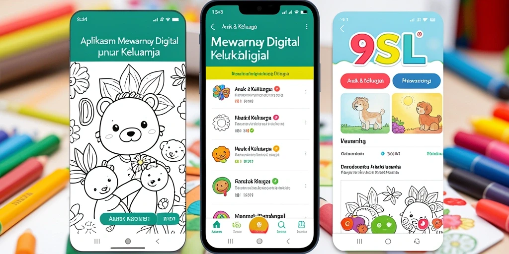 Antarmuka aplikasi 9SL yang menarik dan berwarna-warni.