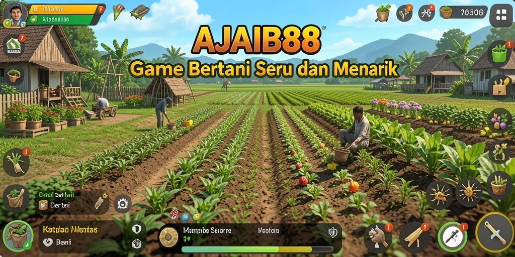 Tampilan antarmuka AJAIB88 dengan kebun yang penuh warna.