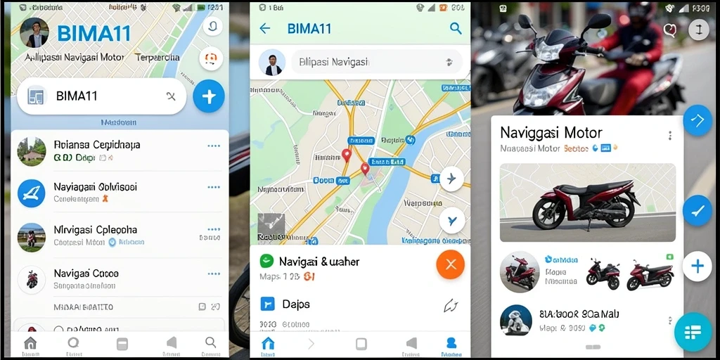 Antarmuka aplikasi BIMA11 dengan fitur navigasi motor yang intuitif.