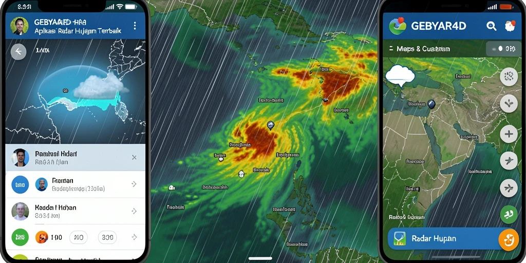 Tampilan antarmuka utama GEBYAR4D dengan fitur Radar Hujan yang informatif.