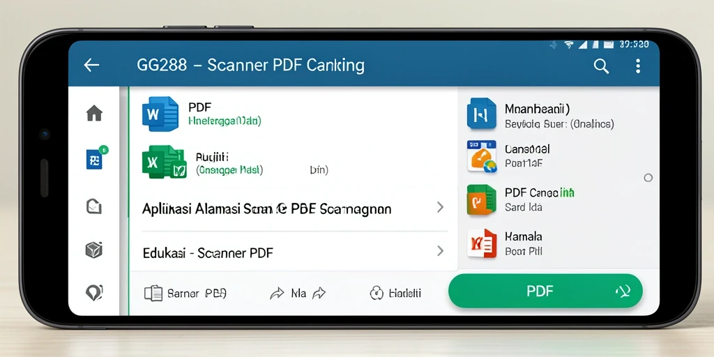 Antarmuka GG288 dengan fitur pemindaian PDF yang mudah digunakan.