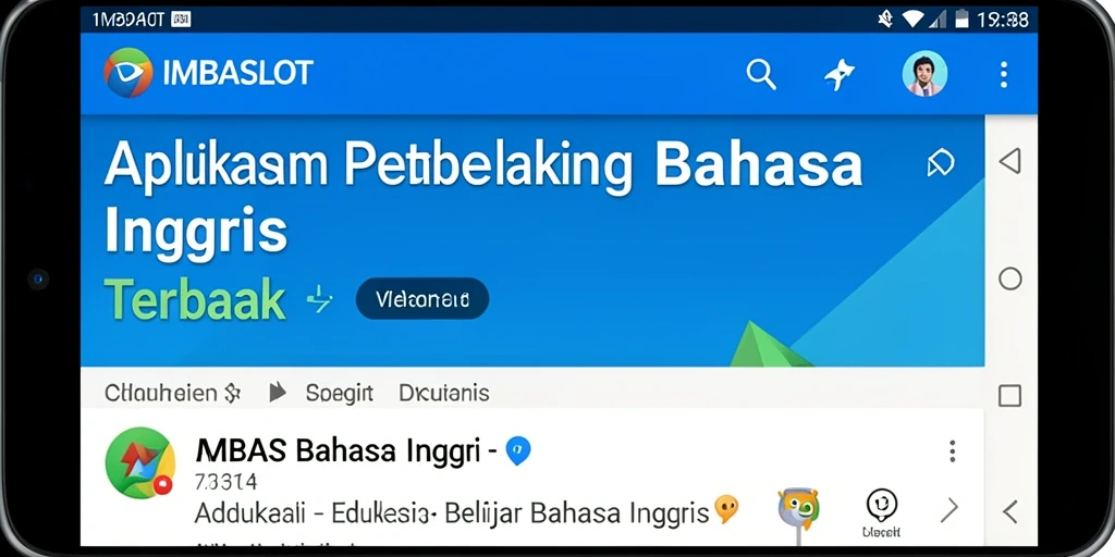 Tampilan antarmuka IMBASLOT untuk belajar Bahasa Inggris yang interaktif.