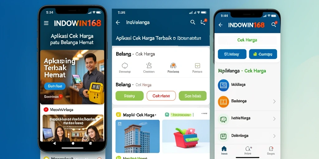 Tampilan antarmuka aplikasi Cek Harga INDOWIN168 yang user-friendly.