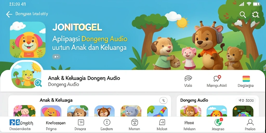 Antarmuka sederhana JONITOGEL yang menarik untuk anak-anak.