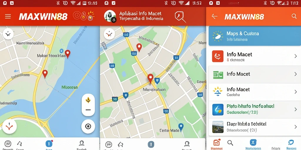 Screenshot utama MAXWIN88 menunjukkan tampilan antarmuka aplikasi Info Macet.