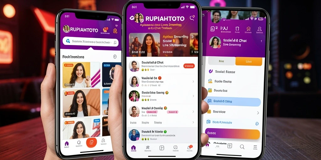 Tampilan antarmuka RUPIAHTOTO saat melakukan Live Streaming.