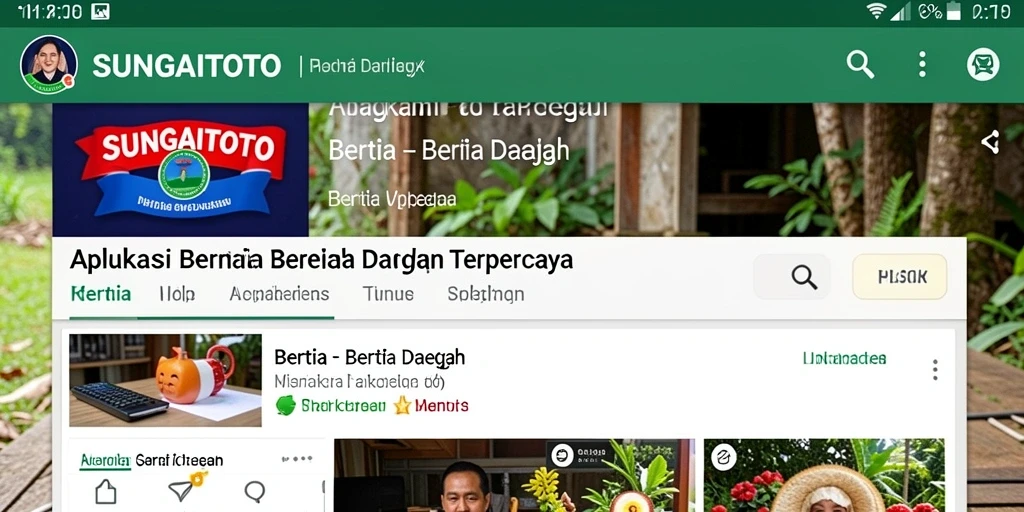Tampilan antarmuka SUNGAITOTO yang sederhana dan informatif.